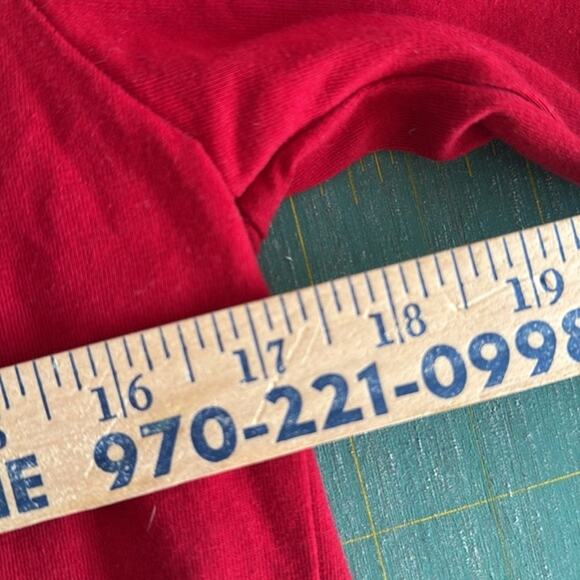 Cottage Street sz Medium 3/4 Sleeve Pullover V Neck Studded Red Top - Picture 4 of 5